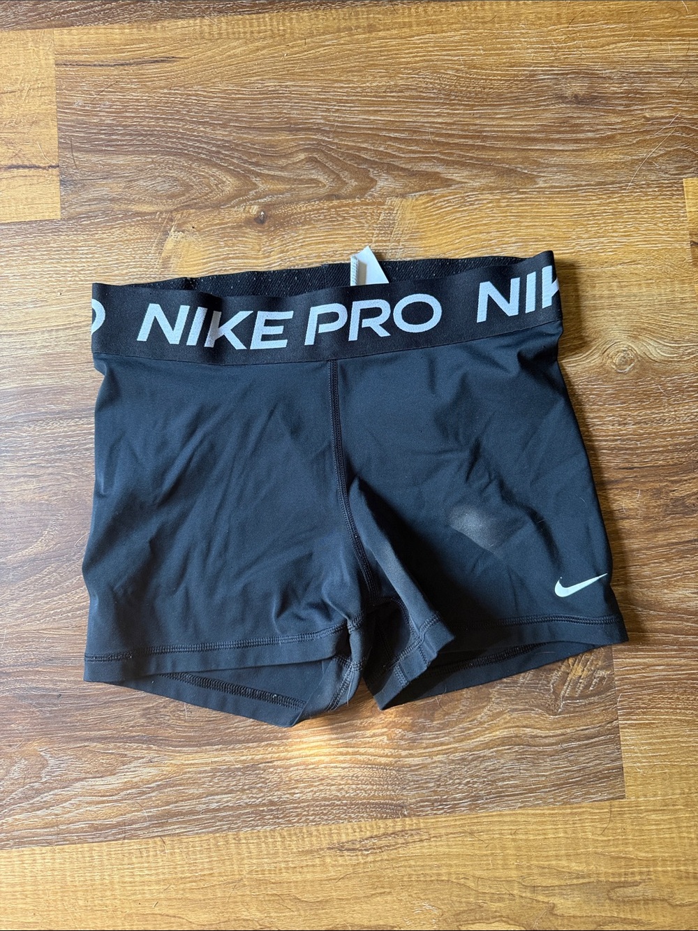 Nike Pro Black Women's Compression Bike Shorts with White Swoosh